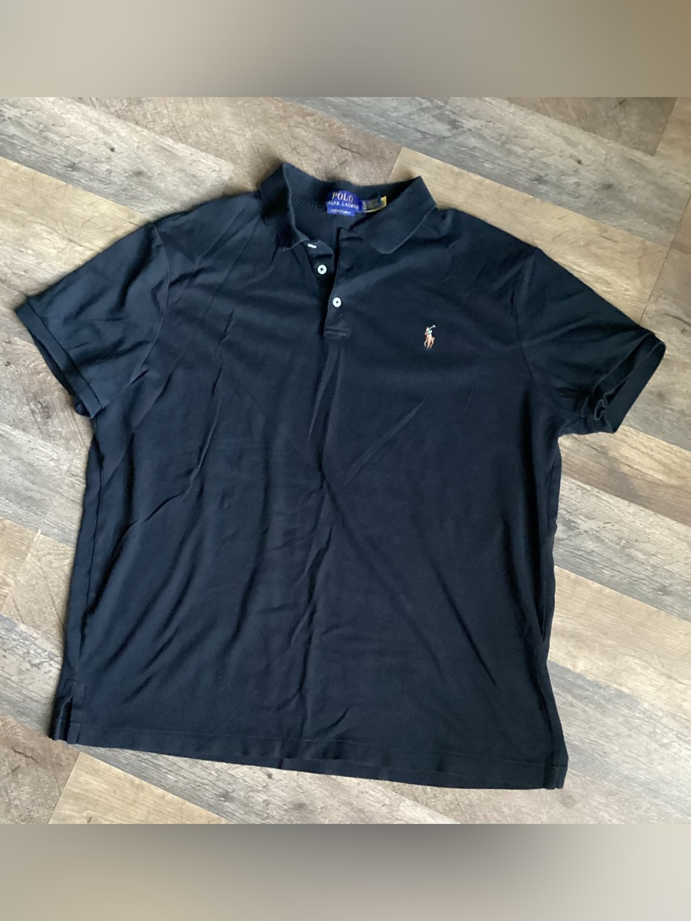 Ralph Lauren Black Short-Sleeve Polo with Embroidered Pony